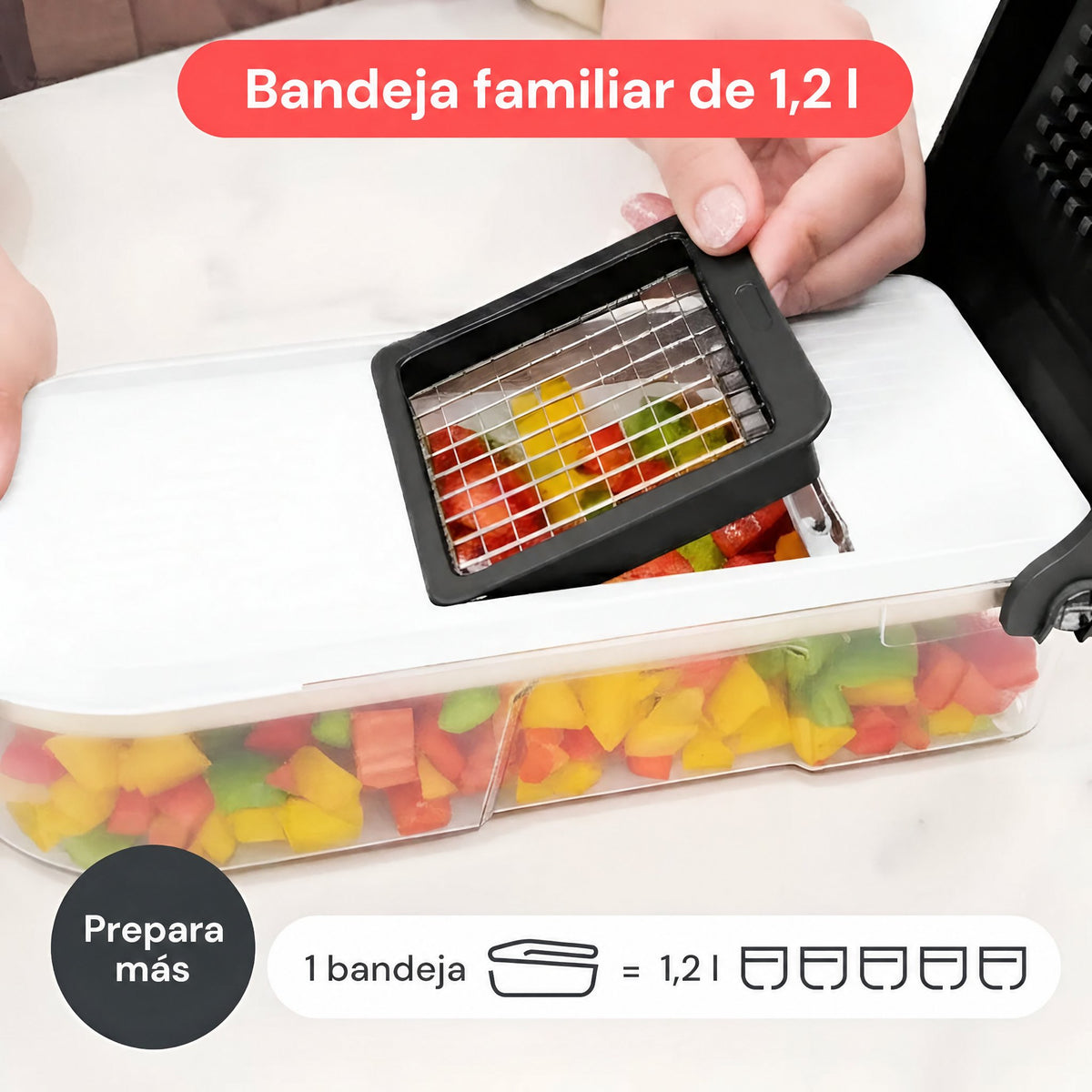 Picadora de verduras manual para preparación de alimentos