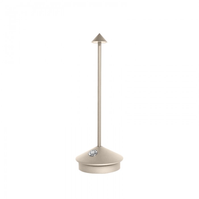 Lámpara de mesa LED inalámbrica blanca y dorada de diseño moderno para salón o terraza