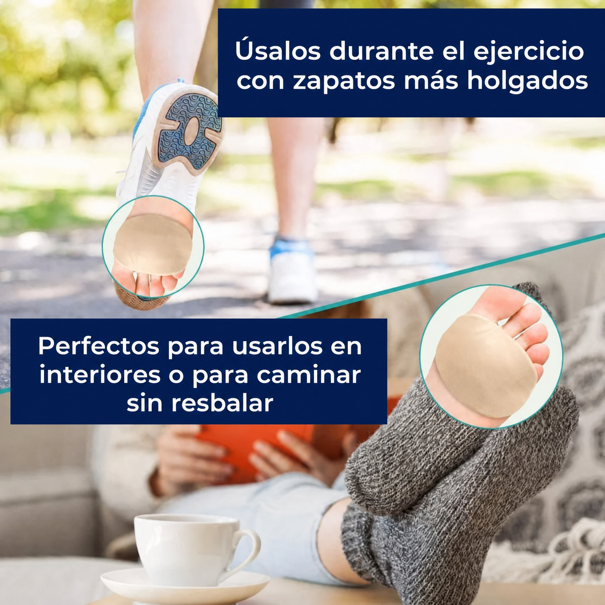 Plantillas ComfortStep para Neuroma de Morton y Alivio de Metatarsalgia | Cojín de gel y soporte metatarsal | Alivio del