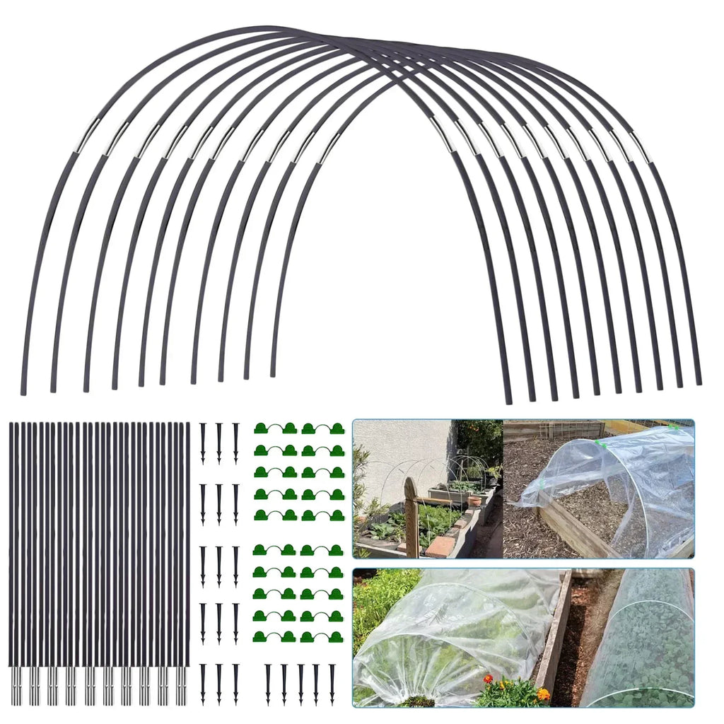 Plantura FlexGrow Set de arco de jardín de fibra de vidrio | Túnel para plantas DIY para bancales elevados e invernadero