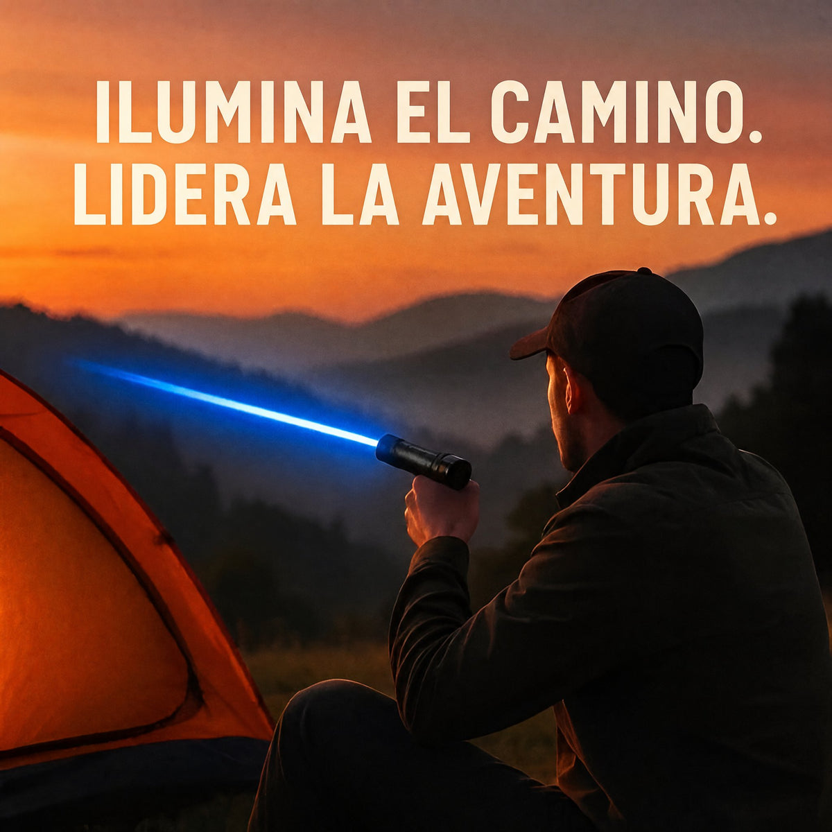 Potente linterna táctica láser para supervivencia al aire libre y encendido de fuego