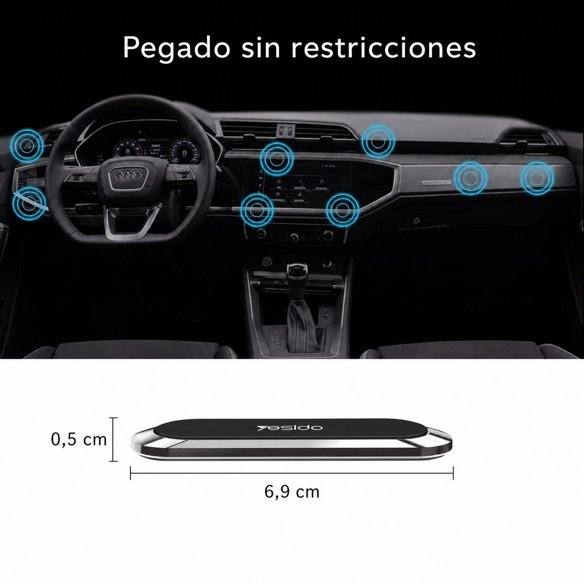 Potente soporte magnético para teléfono - Sin necesidad de taladrar