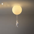 Lámpara de techo divertida con osos y luces de globos para la habitación de los niños