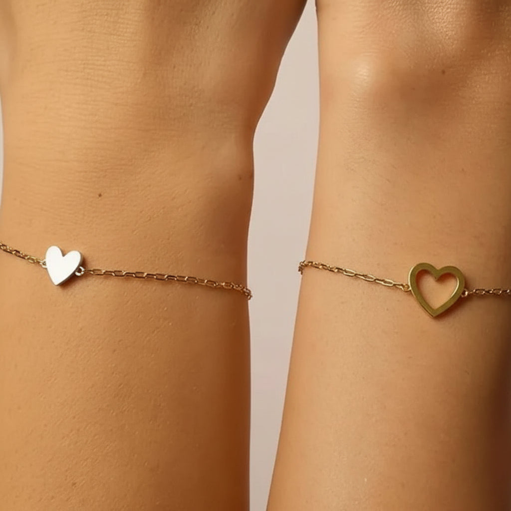 Pulsera Ajustable de Corazón a Conjunto para Parejas