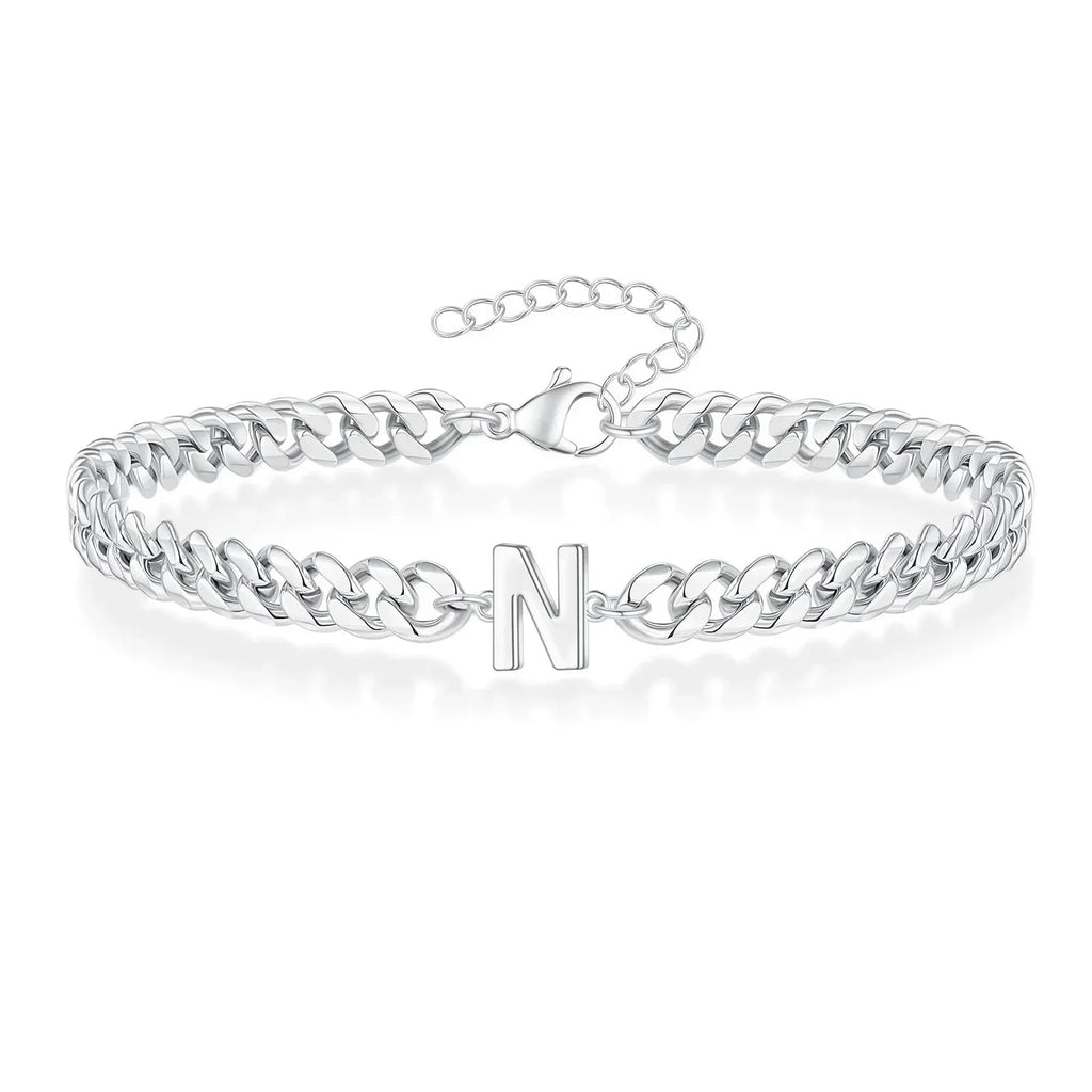 Pulsera Cubana con Inicial para Parejas