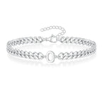 Pulsera Cubana con Inicial para Parejas