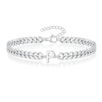 Pulsera Cubana con Inicial para Parejas