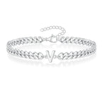 Pulsera Cubana con Inicial para Parejas