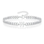 Pulsera Cubana con Inicial para Parejas