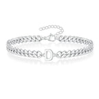 Pulsera Cubana con Inicial para Parejas