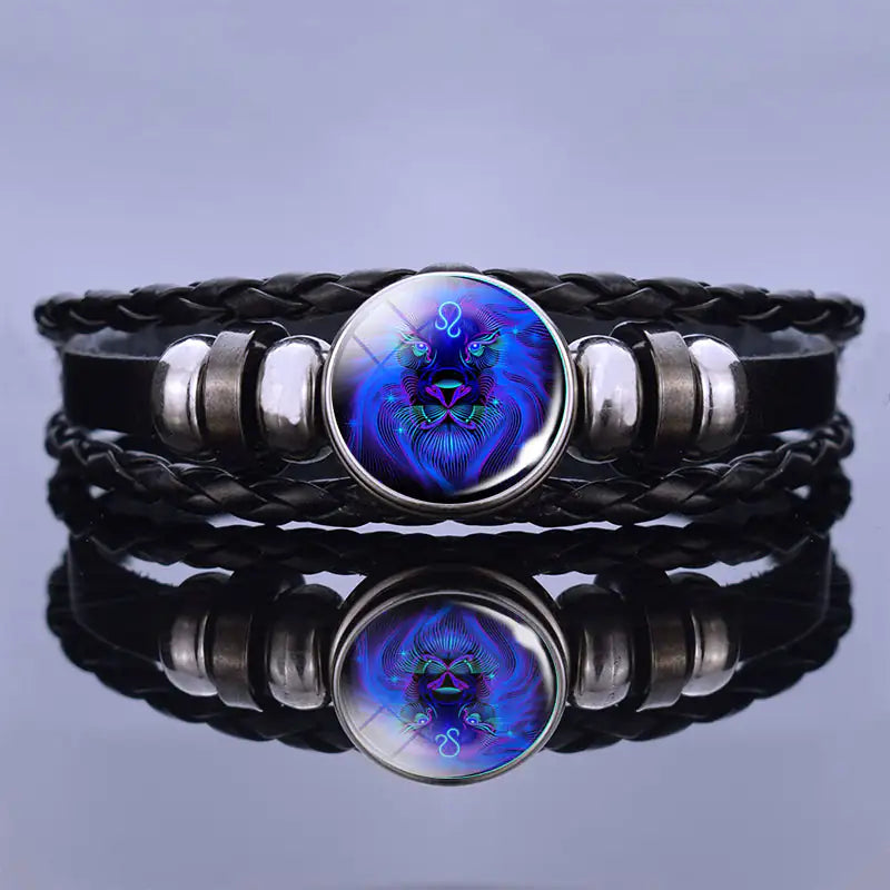 Pulsera de cuero con charm de astrología