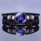 Pulsera de cuero con charm de astrología