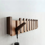 Perchero de pie de madera con diseño de piano en marrón para recibidor, salón o dormitorio