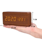 Reloj despertador inteligente LED | Diseño moderno de madera con control por voz
