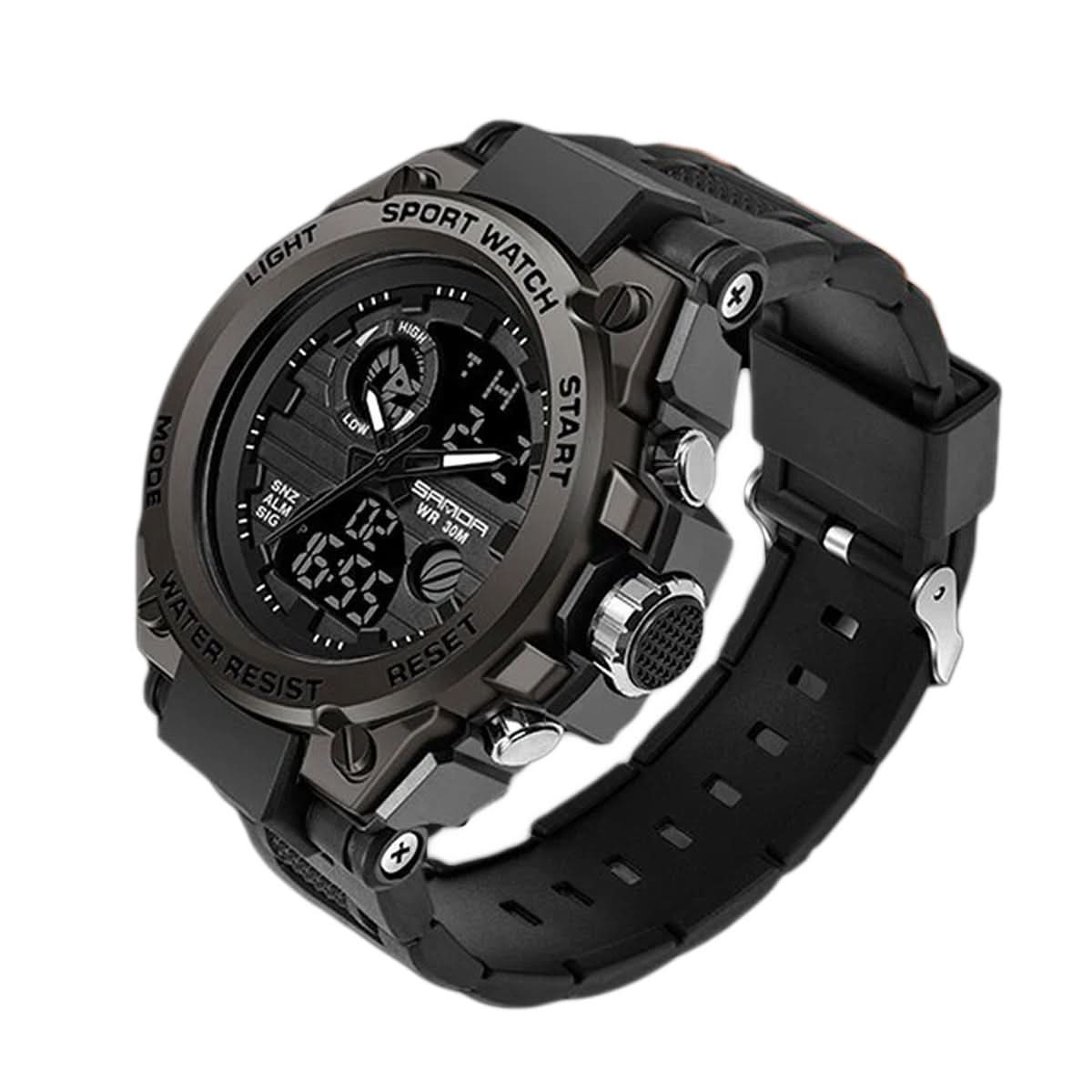 Reloj militar para hombre con pantalla analógica y digital y funciones