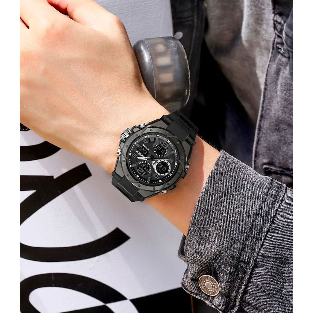 Reloj militar para hombre con pantalla analógica y digital y funciones