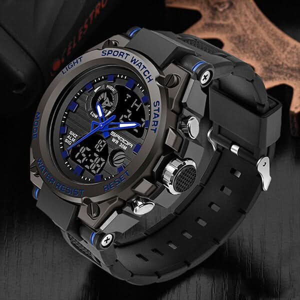 Reloj militar para hombre con pantalla analógica y digital y funciones