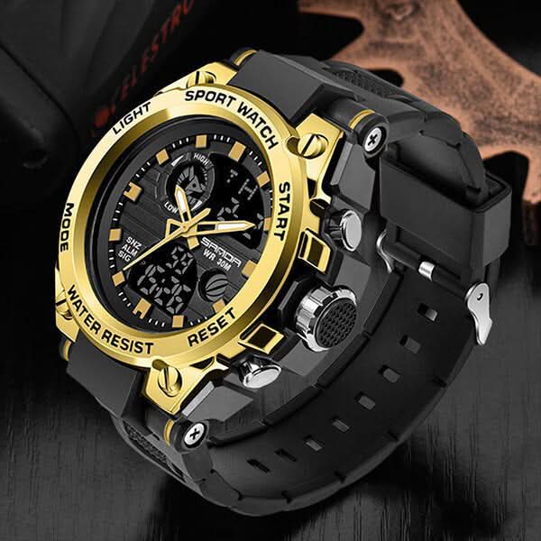 Reloj militar para hombre con pantalla analógica y digital y funciones