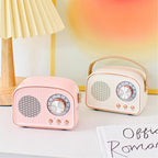 Retro Runder Radio Bluetooth Lautsprecher | Cabellos | Barra de remolque | Stylischer Sound para Zuhause y Unterwegs