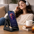 Soporte de móvil por inducción con altavoz Bluetooth y cargador inalámbrico