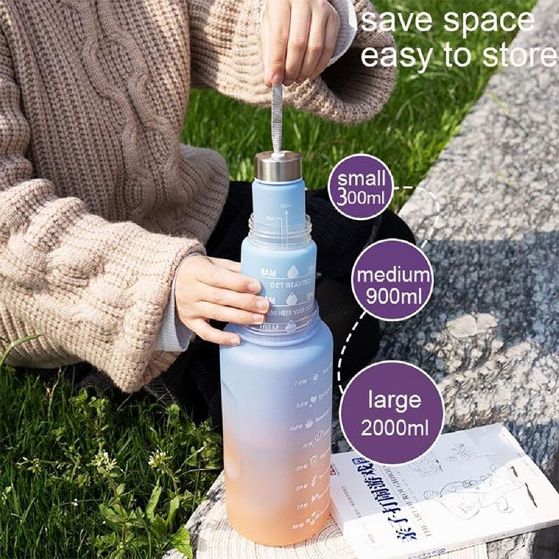 Botella de agua versátil con un diseño motivador