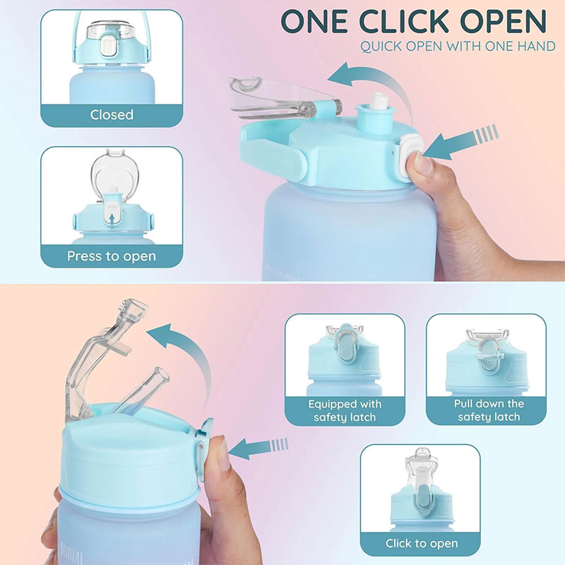 Botella de agua versátil con un diseño motivador