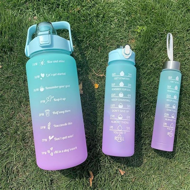 Botella de agua versátil con un diseño motivador