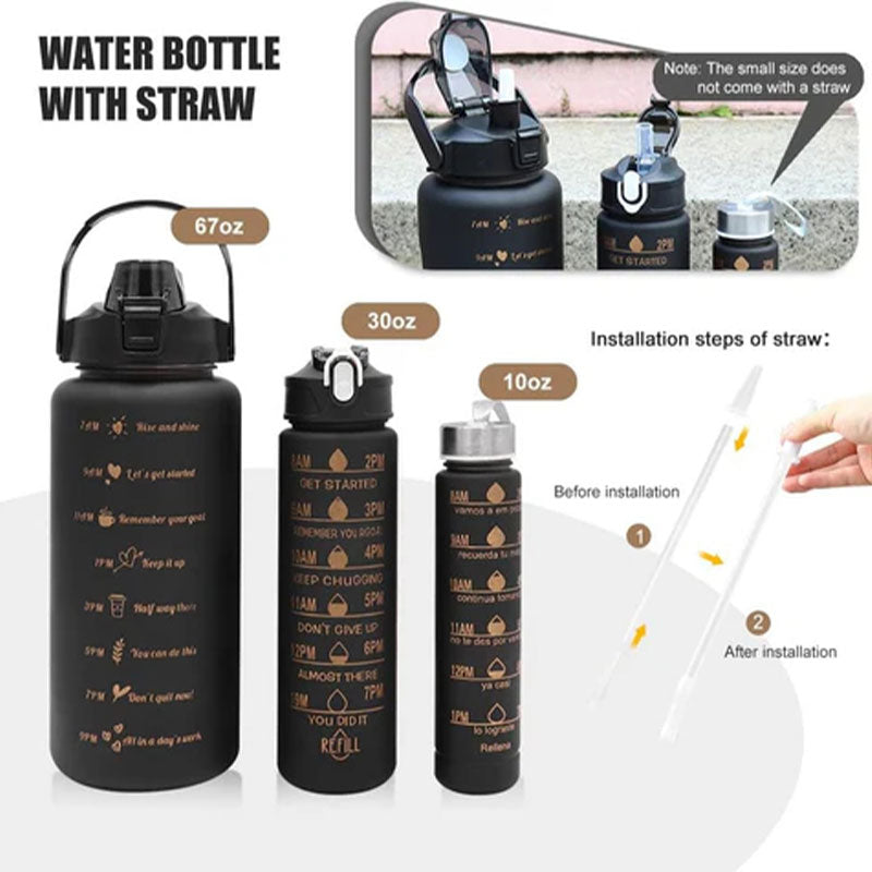 Botella de agua versátil con un diseño motivador