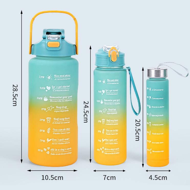 Botella de agua versátil con un diseño motivador