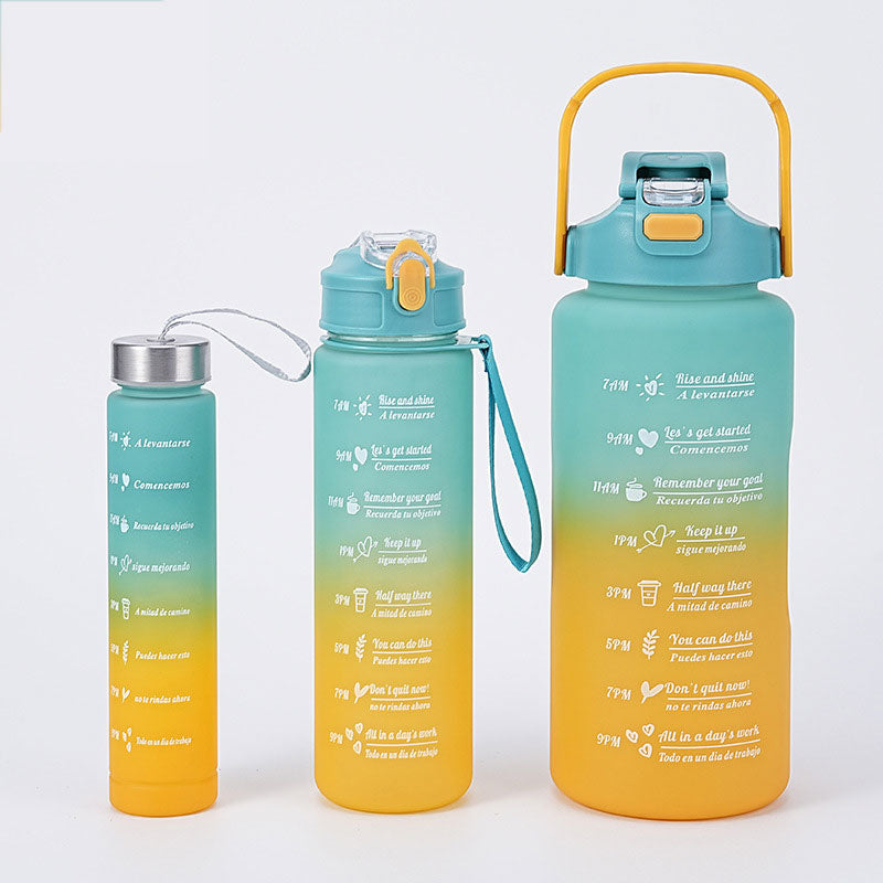 Botella de agua versátil con un diseño motivador