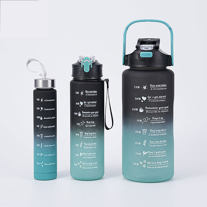 Botella de agua versátil con un diseño motivador