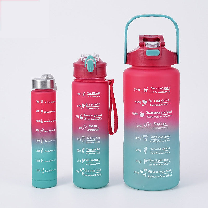 Botella de agua versátil con un diseño motivador