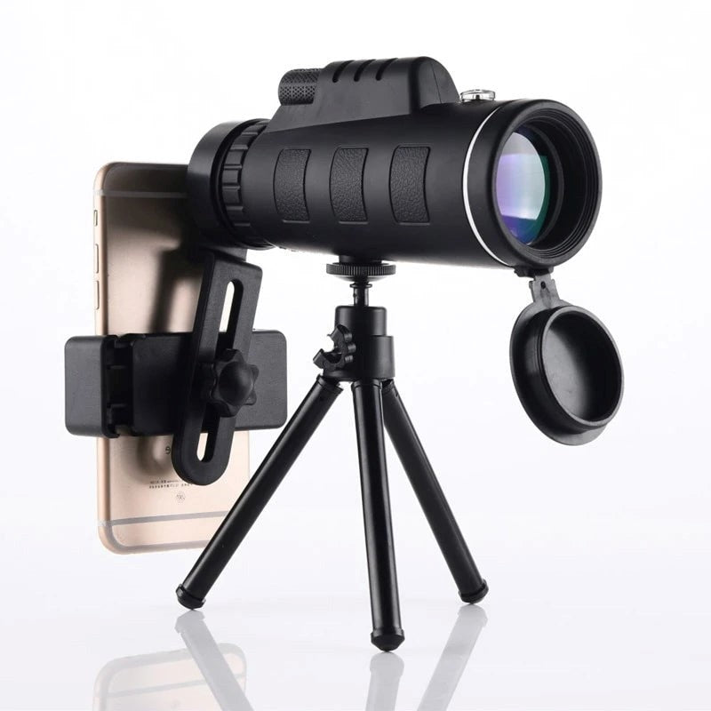 Starscope HD Monocular - Monocular de alta potencia con soporte para smartphone y trípode – Telescopio monocular imperme