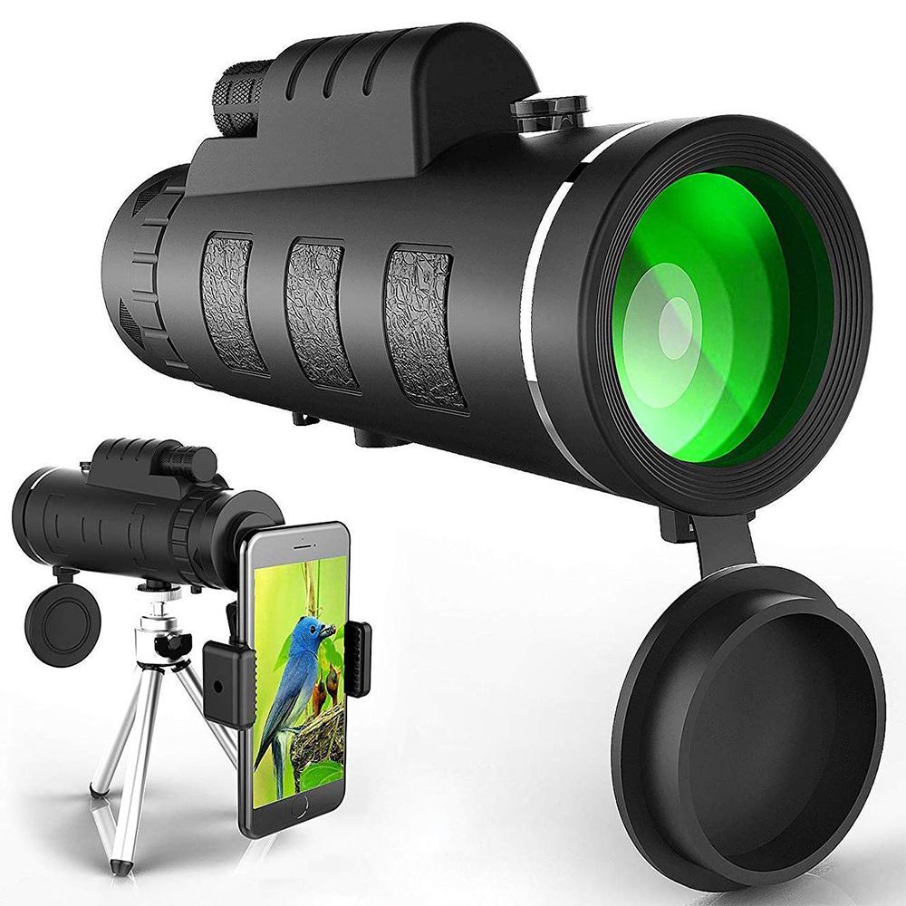 Starscope HD Monocular - Monocular de alta potencia con soporte para smartphone y trípode – Telescopio monocular imperme