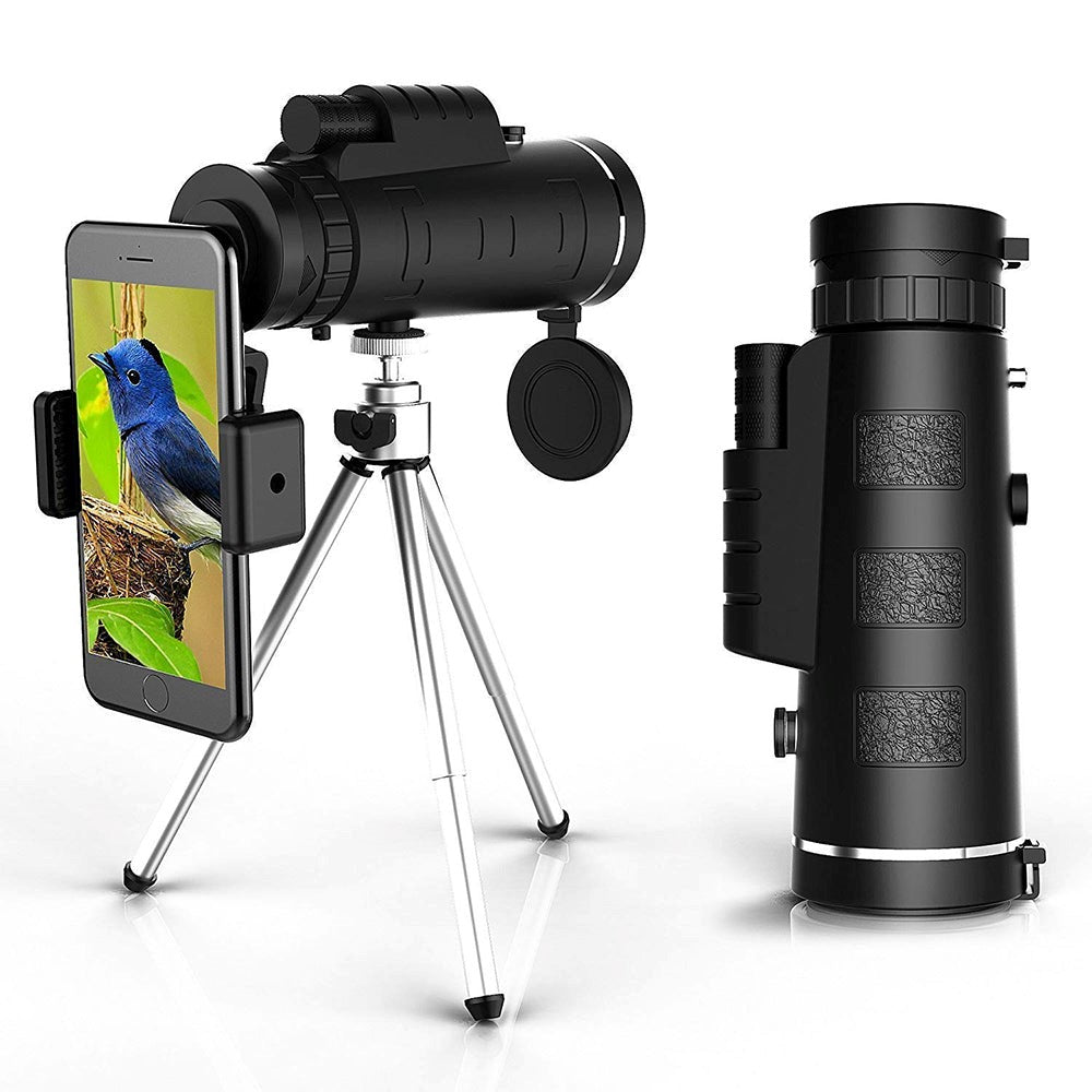 Starscope HD Monocular - Monocular de alta potencia con soporte para smartphone y trípode – Telescopio monocular imperme