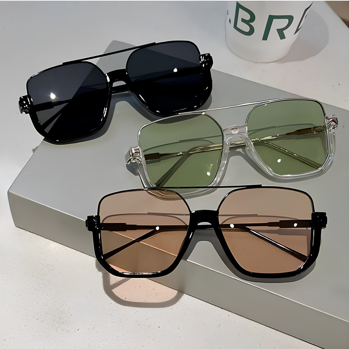 Gafas de sol cuadradas extragrandes para mujer con protección UV
