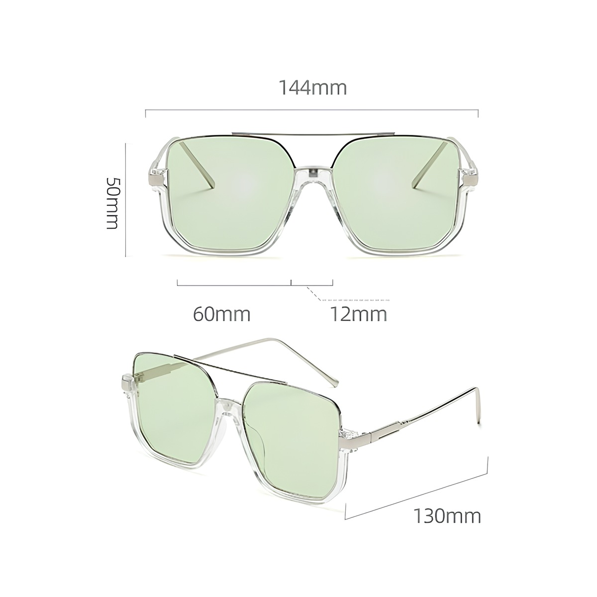 Gafas de sol cuadradas extragrandes para mujer con protección UV