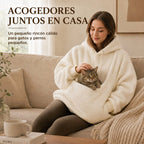 Sudadera con capucha tipo Sherpa con transportín frontal para perros pequeños y gatos – Sudadera con bolsillo delantero 