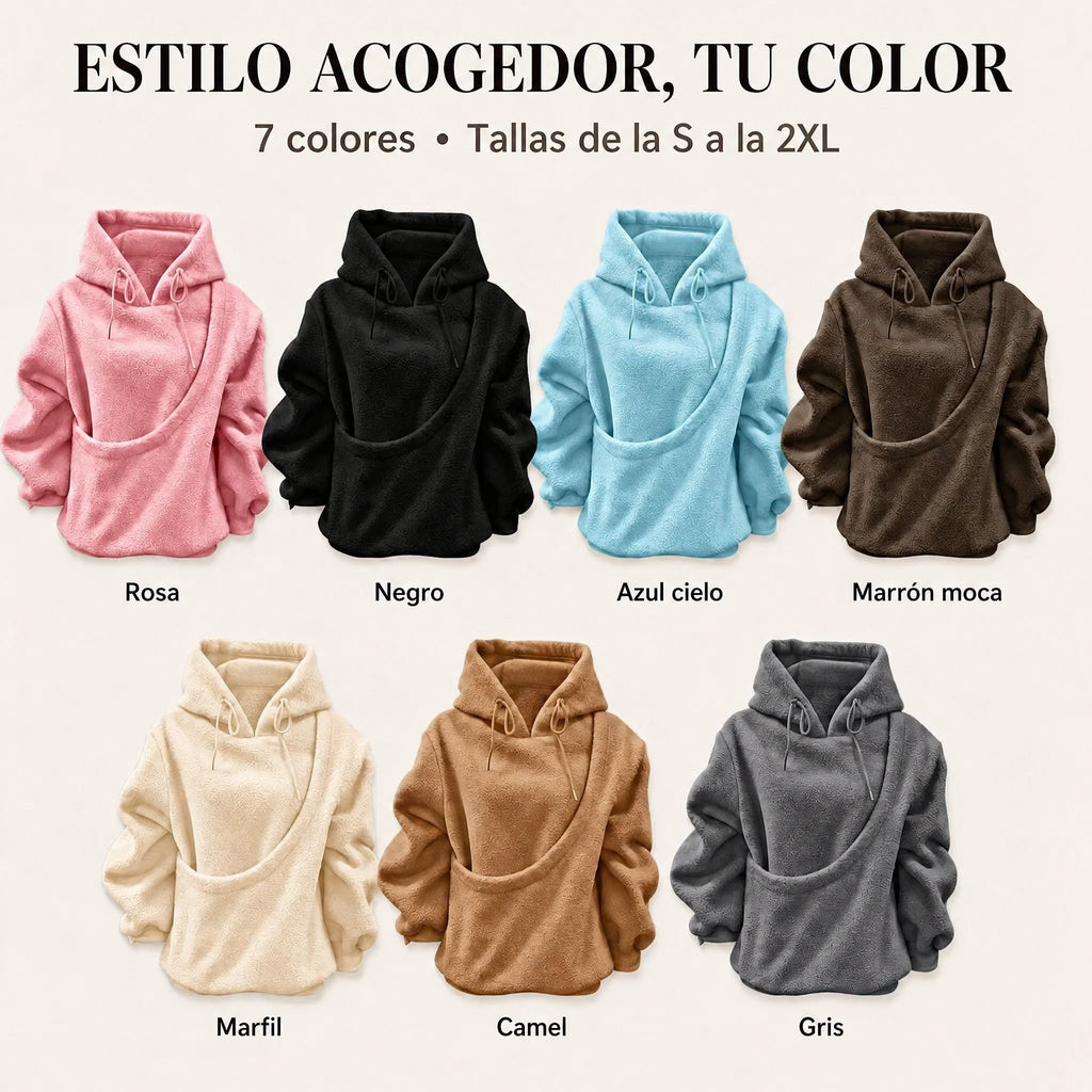 Sudadera con capucha tipo Sherpa con transportín frontal para perros pequeños y gatos – Sudadera con bolsillo delantero 