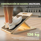 Tabla de inclinación de madera ajustable de cinco niveles para estiramientos y ejercicio en pendiente
