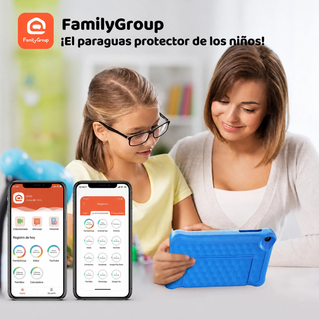 Tableta infantil de 20 cm para aprender con control parental y protección ocular