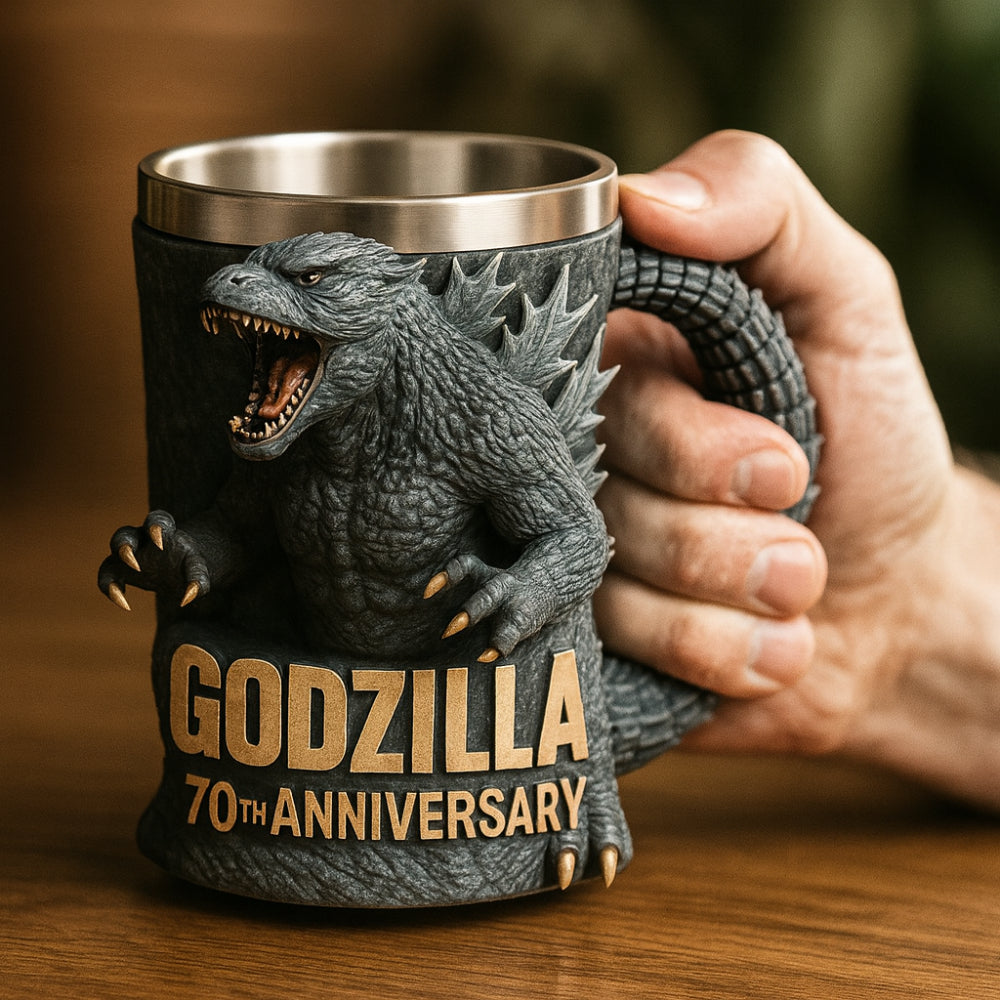 Taza de café con figura de monstruo 3D de cerámica esculpida