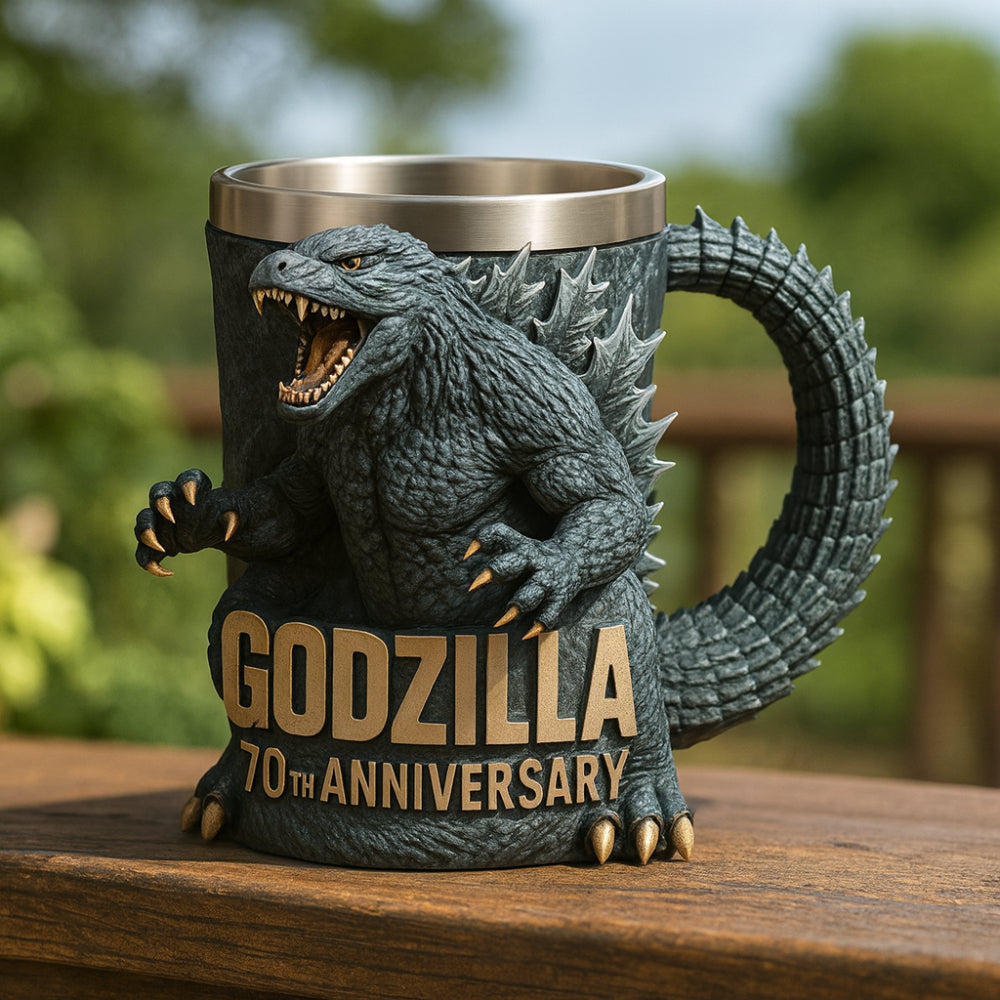 Taza de café con figura de monstruo 3D de cerámica esculpida