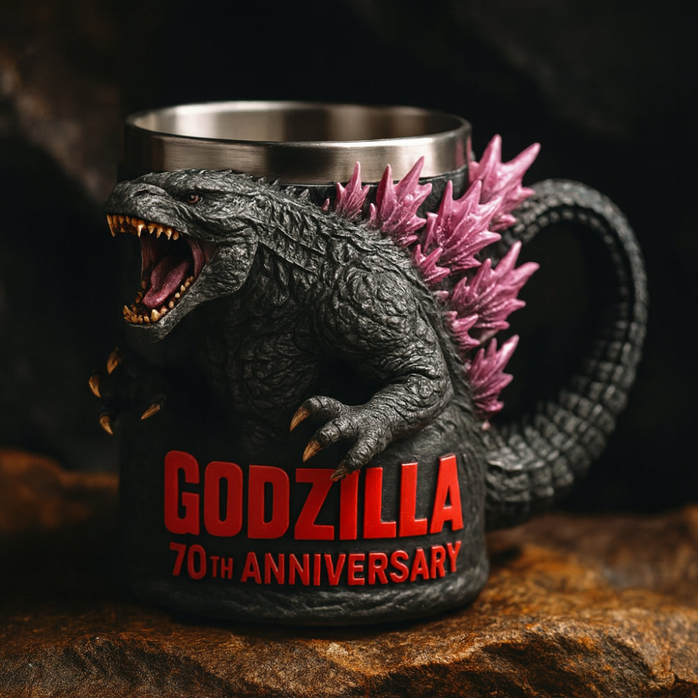 Taza de café con figura de monstruo 3D de cerámica esculpida