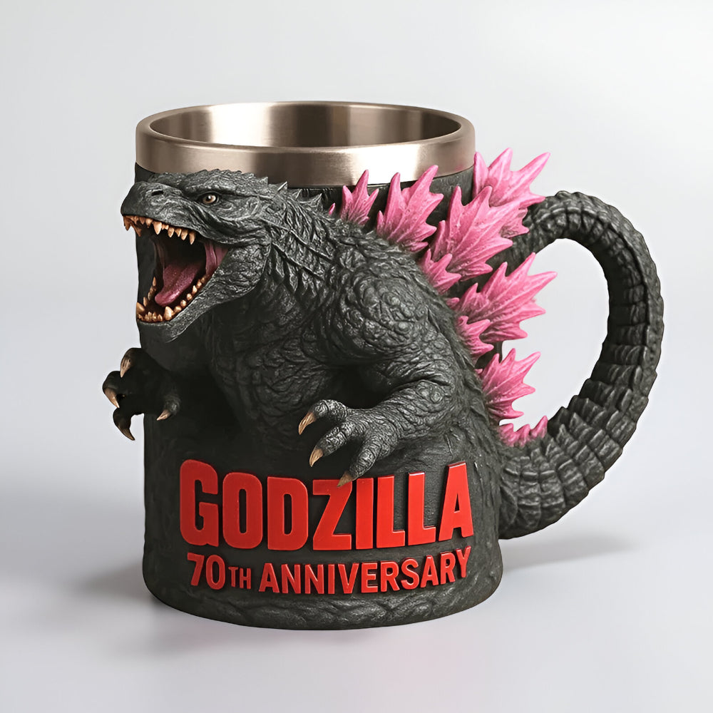 Taza de café con figura de monstruo 3D de cerámica esculpida