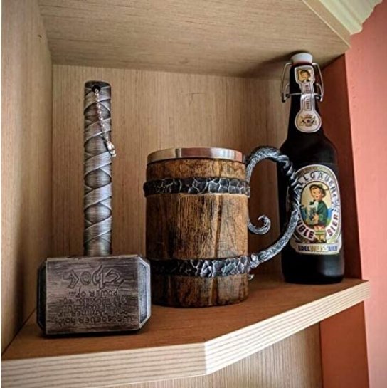 Taza doble rústica vikinga nórdica
