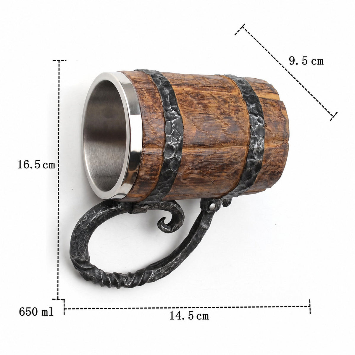 Taza doble rústica vikinga nórdica