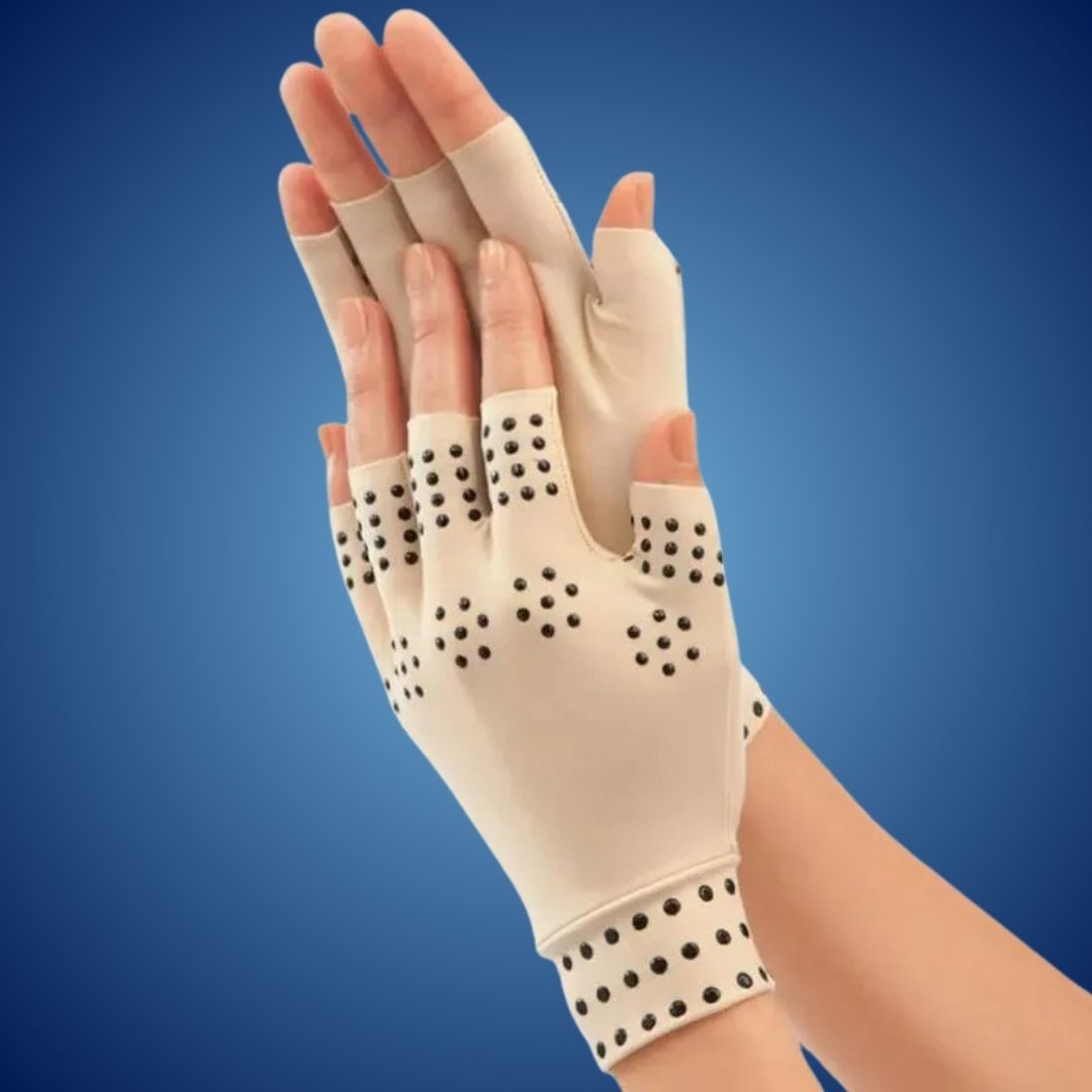ThermaFlex Fingerless Arthritis Gloves | Guantes de compresión magnéticos para aliviar el dolor de la artritis - Mejora 