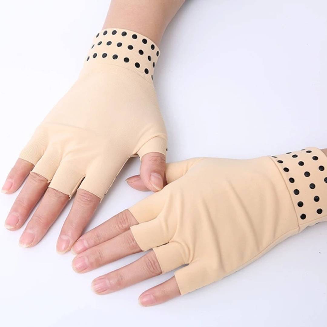 ThermaFlex Fingerless Arthritis Gloves | Guantes de compresión magnéticos para aliviar el dolor de la artritis - Mejora 