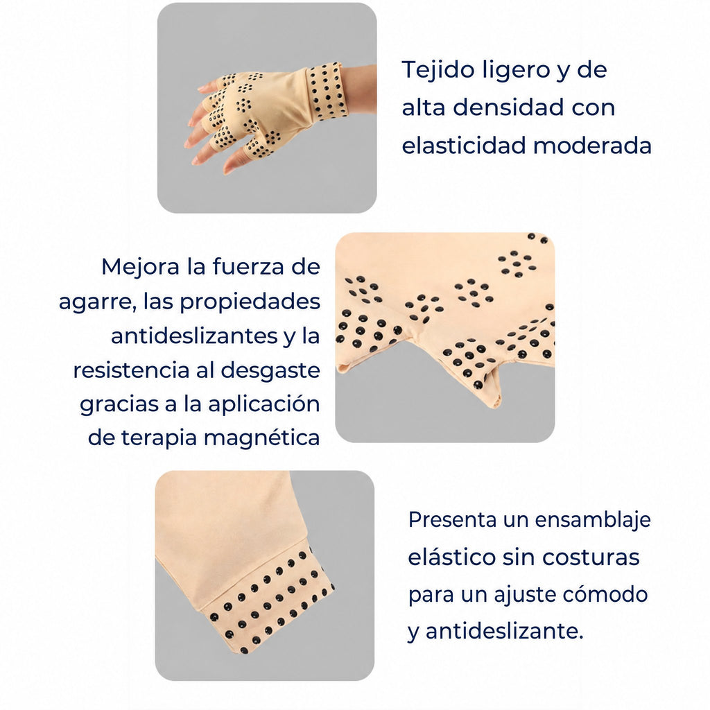 ThermaFlex Fingerless Arthritis Gloves | Guantes de compresión magnéticos para aliviar el dolor de la artritis - Mejora 
